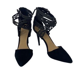 Joe's Jeans Women's Black Closed-Toe Stiletto Heels Laser Cut Straps size 10